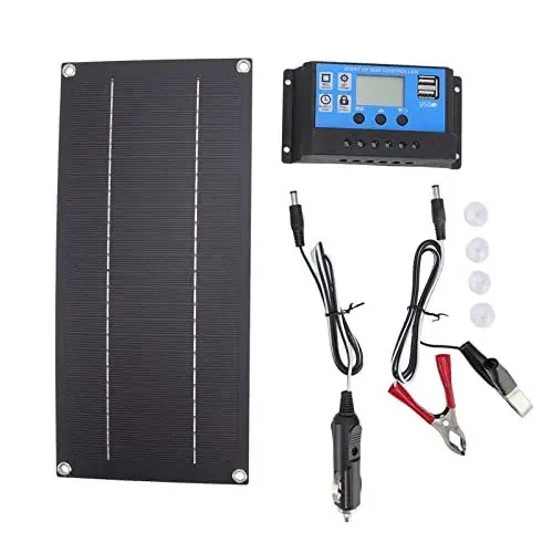 Produktbild: Fockety Solarmodul-Kit, 600 W 18 V 11,8 x 5,7 Zoll 15 Unzen monokristallines Silizium-Solarladegerät, Solarmodul-Ladegerät-Kit mit 100 A-Laderegler für tragbares Wohnmobil-Camping-Notfallgenerator