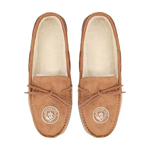 Produktbild: FOCO Premier League Championship SPFL League 1 International Football Fan House Shoes Mokassin Hausschuhe, Manchester City, Small