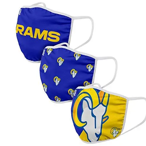 Produktbild: FOCO Los Angeles Rams NFL Face Covering 3Pack Face Mask Forever Collectibles - One-Size