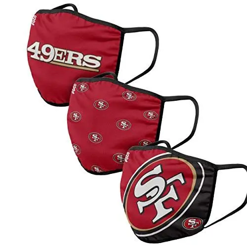 Produktbild: FOCO San Francisco 49ers NFL Face Covering 3Pack Face Mask Forever Collectibles - One-Size
