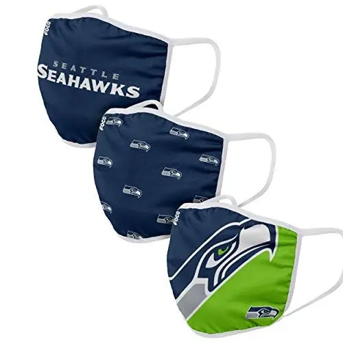 Produktbild: FOCO Seattle Seahawks NFL Face Covering 3Pack Face Mask Forever Collectibles - One-Size