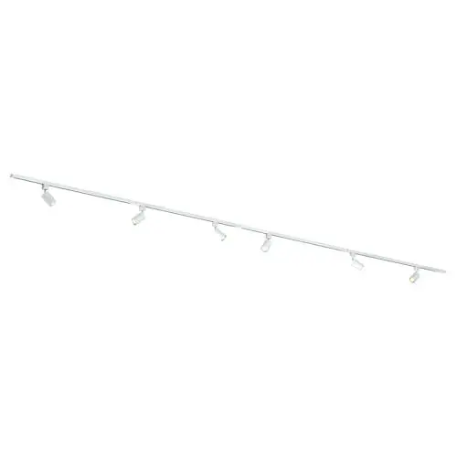 Produktbild: Qub Focus III 1-Phasen Led Schienensystem - 400cm - 6x GU10 Spots - 4x 1m Schienen - I-Form - Deckenstrahler Weiß - Erweiterbar & flexibel - LED-kompatibel - Modernes Design Spot lampe