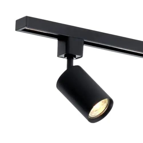 Produktbild: Qub Focus III 1-Phasen Schienensystem Lampen - Spotleuchten - GU10 und LED-Kompatibel - Deckenleuchte strahler - LED Deckenstrahler für lampen Schienensystem decke - Schwarz