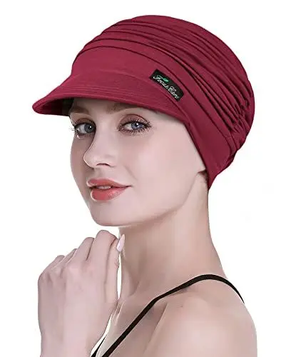 Produktbild: FocusCare Weiche Hüte für Damen in Chemotherapie, Bambus, Baseball-Cap, bei Haarausfall, Turban Gr. Einheitsgröße, Burgunderrot