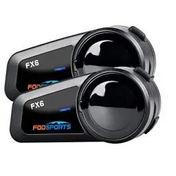 Produktbild: Fodsports FX6 Motorrad Bluetooth Headset 2 Packung, Motorradhelm Intercom mit 40mm HD Lautsprecher, Gegensprechanlage mit Mehrfache Rauschunterdrückung, Kommunikationssystem für 6 Fahrer mit 1000m