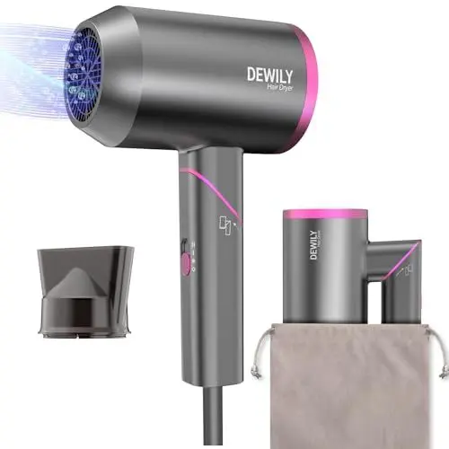 Produktbild: Föhn Ionen Klappbar Haartrockner- DEWILY Profi Fön Reisefön Klappbar Klein，Haarföhn Hairydryer Haarföh leise, 3 Heiz, Starker Reisehaartrockner für Familie