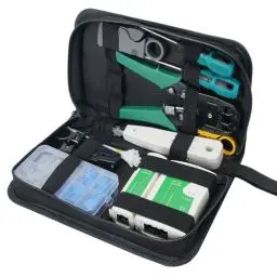 Produktbild: FOGAWA 12 in 1 Netzwerk Werkzeug Set für RJ45 Netzwerk Reparaturwerkzeuge mit Abisolierzange und Krimpzange RJ45 Stecker Netzwerk Kabeltester Kit LAN Crimpzange Set