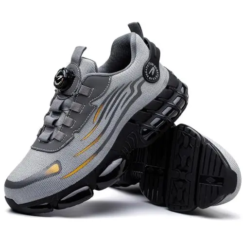 Produktbild: FOGOIN Sicherheitsschuhe Herren S3 Explorer 3.0 Sportliche Arbeitsschuhe Leicht Trends Drehknopf Anti-Smash und Anti-Punktur Arbeit Versicherung Schuhe Unisex