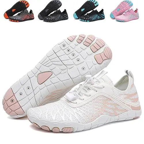 Produktbild: FOGOIN Walkingschuhe Damen Herren, Sommer Schnell Trocknend Barfussschuhe Damen Sommer, Atmungsaktiv rutschfeste, Leichte Breite Zehenschuhe