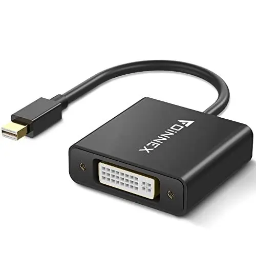 Produktbild: FOINNEX Mini DisplayPort auf DVI Adapter, 4K Aktiv Thunderbolt zu DVI Konverter für Microsoft Surface Pro 6 5 4 3, Mini DP to DVI Video Converter für Mac MacBook Pro Air MS Surface Book Surface Dock
