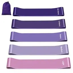 Produktbild: Fokky Fitnessbänder (5er Set), 100% Naturlatex Fitnessband mit Übungsanleitung auf Deutsch & Tragebeutel Resistance Bands Widerstandsbänder Gymnastikband für Muskelaufbau Pilates Yoga