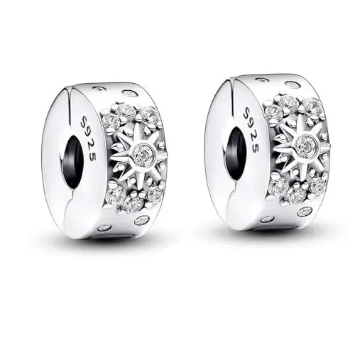 Produktbild: Fokroin 2 Stück Charm Anhänger Damen 925, Charm Anhänger, Frauen Armband Halskette Anhänger Set, Kompatibel mit Pandor Europäischen Armbändern und Halskette, für Frauen Freundin Mutter