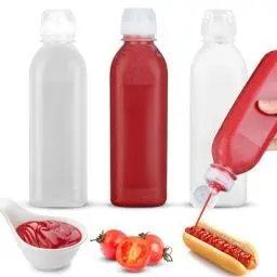 Produktbild: Fokroin 3 Stück Squeeze Flasche, Ölflasche Plastik 300ML, Plastik Quetschflasche Mit Kappen, BPA Frei,Kein Leck Condiment Flaschen für Malen,Backen,Ketchup,scharfe Soße,Olivenöl, Saucenflasche