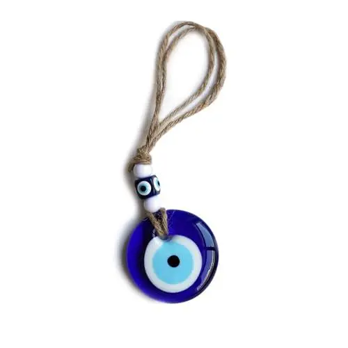 Produktbild: Fokroin Evil Eye, Türkisches Auge, Nazar Boncuk, Türkisches Blaues Auge Glas Anhänger, Glücksbringer, Für Glücksbringer Schmuckherstellung Rückspiegel Balkon Fenster Wohnkultur(5cm)