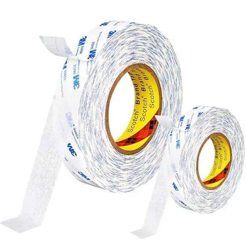 Produktbild: FOLAI Doppelseitiges Klebeband, extra stark und dauerhaft klebend, 3M, von Hand abreißbar, für Papier, Metall, Kunststoff, Pappe, Holz - Universell einsetzbares, dünnes und schmales Klebeband.9mm*10m