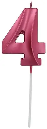Produktbild: Folat 18884 - Kerze für Kuchen Glamour Vibes Red - ca. 10 cm hoch - Zahl 4