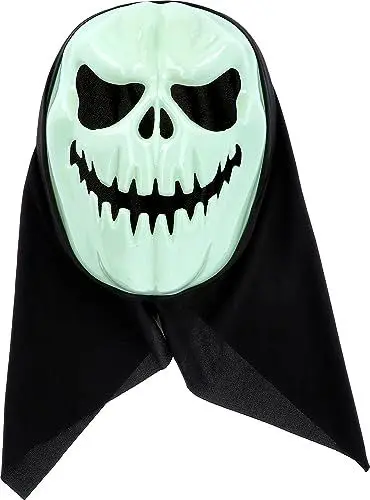Produktbild: Folat 23877 23877-Happy Booo Kürbis Halloween Fluoreszierendes Leuchtendes (Glow in The Dark) -gruselige Maske Kostüm für Erwachsene und Kinder Party Dekoration, Mehrfarbig