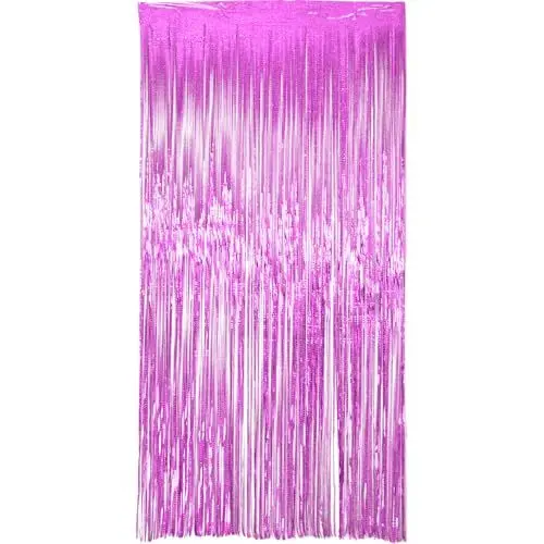 Produktbild: Folat 27586 Party Vorhang - Sparkling Pink - 1 x 2 m - Folien Luftschlangen für Hochzeit, Party, Dekoration, Fotoautomat und Festivals Bühnendekor
