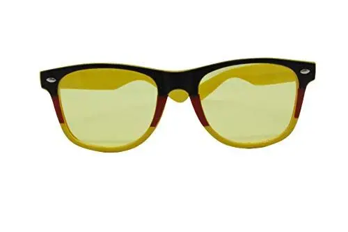 Produktbild: Folat 30802 – Deutschland Brille, Blues Brothers, Schwarz, Rot, Gold, mit gelbgetönten Gläsern, Sonnenbrille, WM, EM, Fußball, Ballermann, Karneval, Motto Party, Gartenparty, Public Viewing