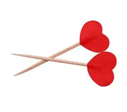 Produktbild: Folat 61562 Party Picks rot Valentine Herzen 6,5 cm (50 Stück)