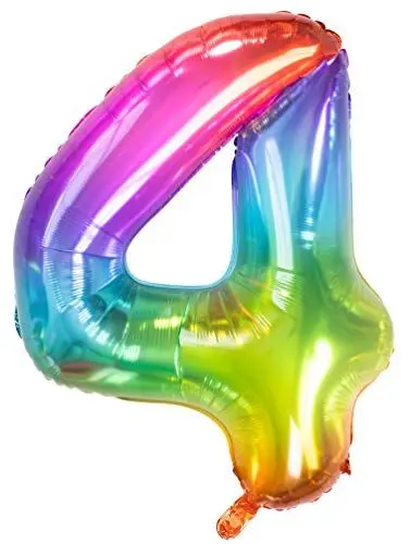 Produktbild: Folat 63244 Folienballon Yummy Gummy Rainbow Ziffer/Zahl 4-86 cm, Mehrfarbig
