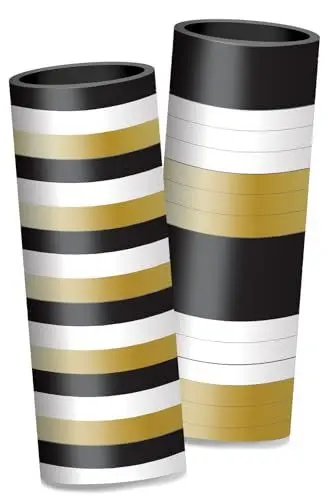 Produktbild: Folat 63761 Luftschlangen - BlackGold HNY - 4 mm x 4 Meter - 2 Stück - Silvester Deko, Neujahrs Party, Neujahr Silvesterdeko, Frohes Neues Jahr, Happy New Year