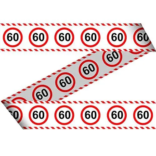 Produktbild: Folat SCH-5426 28460 Party Absperrband Verkehrsschild-15 m-Zahl: 60