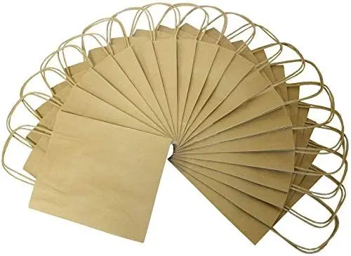 Produktbild: folia 21210 - Papiertüten aus Kraftpapier, Geschenktüten, 20 Stück, ca. 12 x 5,5 x 15 cm, natur - zum Basteln, Verzieren und Verschenken
