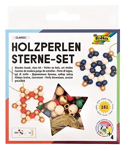 Produktbild: folia 22521 - Holz-Perlen Sterne Set 