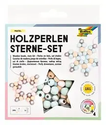 Produktbild: folia 22522 - Holz-Perlen Sterne Set 