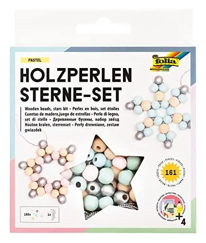 Produktbild: folia 22522 - Holz-Perlen Sterne Set 