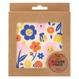 Produktbild: folia 23009 - Blumenpresse FLOWER PRESS aus Holz, für Kinder und Erwachsene, 14,5 x 14,5 cm groß, zum Pressen und Trocknen von Pflanzen, Gräsern oder Blüten
