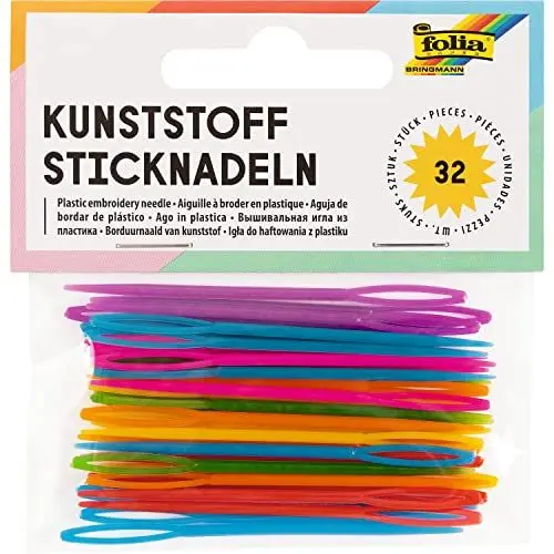 Produktbild: folia 2399 - Sticknadeln aus Kunststoff, 32 Stück, farbig sortiert