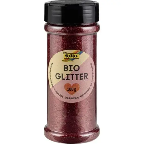 Produktbild: folia 578120 - Bio Glitter, 100 g, organischer Glitzer in Rot, zum Verzieren und Dekorieren