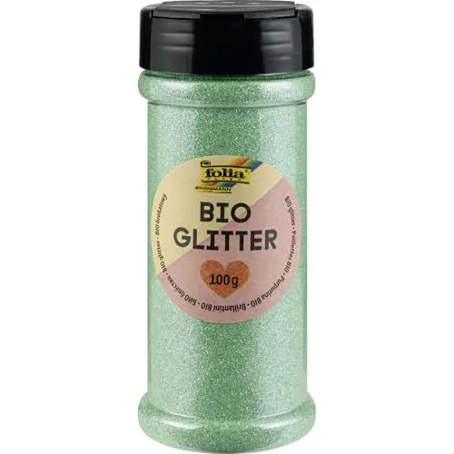 Produktbild: folia 578125 - Bio Glitter, 100 g, organischer Glitzer in Irisierendem Mint, zum Verzieren und Dekorieren