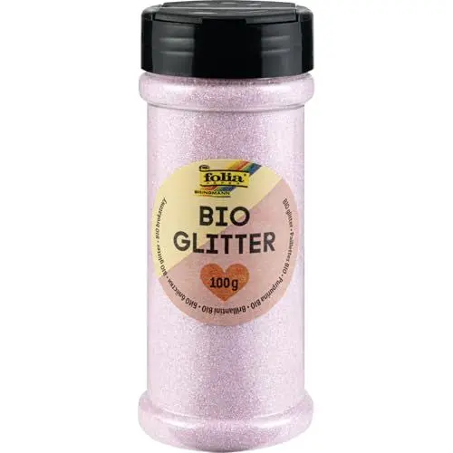 Produktbild: folia 578126 - Bio Glitter, 100 g, organischer Glitzer in Irisierendem Rosa, zum Verzieren und Dekorieren