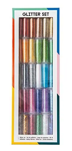 Produktbild: folia 578 - Glitter Set, 30 Dosen á 3 g Glitterpulver, sortiert, zum Streuen - ideal zum Verzieren Ihrer Bastelarbeiten, Grußkarten, Scrapbooking, und vielem mehr