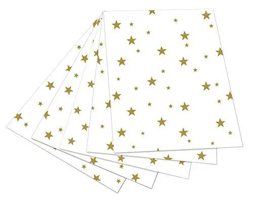 Produktbild: folia 5800 - Fotokarton weiß mit goldenen Sternen, 50 x 70 cm, 10 Bogen, beidseitig bedruckt - zum Basteln und kreativen Gestalten von Karten, Fensterbildern und für Scrapbooking