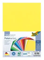 Produktbild: folia 614/250 09 - Fotokarton Mix, DIN A4, 300 g/qm², 250 Blatt, sortiert in 25 Farben, zum Basteln und kreativen Gestalten von Karten, Fensterbildern und für Scrapbooking