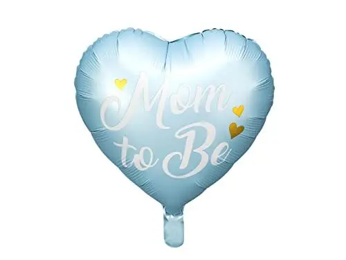 Produktbild: Folienballon Herz Mom to Be 35cm Helium Luftballon Herzluftballon Herzballon Ballon Deko Babyshower/Folie Ballon Herz blau gedruckt Mama zu sein für Hel auf Luft hängende Dekoration
