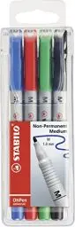 Produktbild: Folienstift - STABILO OHPen universal - wasserlöslich medium - 4er Pack - grün, rot, blau, schwarz