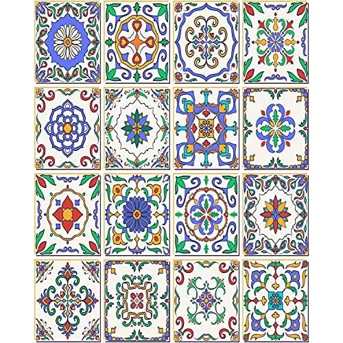 Produktbild: FoLIESEN Fliesenaufkleber für Bad, Küche, Badezimmer - Fliesen-Folie selbstklebend - Klebefliesen Patchwork No.2, .:19.7x24.7 cm / 16-tlg. Set