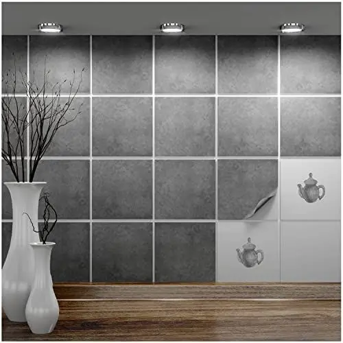 Produktbild: FoLIESEN - Fliesenaufkleber 15x15 cm | selbstklebende Fliesen-Folie für Bad & Küche | entfernbare Klebe-Folie für Wandfliesen Küchenrückwand & Bordüren | 50 Klebefliesen, .:Dekor Beton