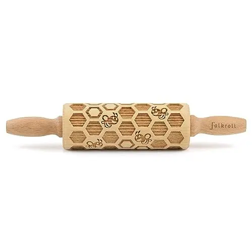 Produktbild: Folkroll 3D-Motiv-Teigrolle 23 cm Bienenwaben