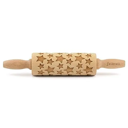Produktbild: Folkroll 3D-Motiv-Teigrolle 23 cm Sterne
