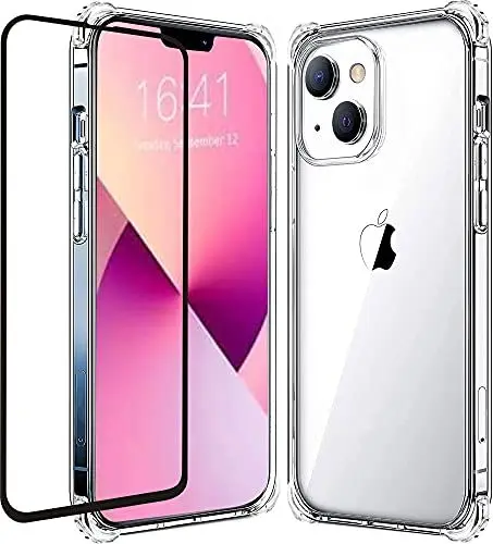 Produktbild: Folmecket Hülle für iPhone 13 Mini, Displayschutzfolie Slim Shock Absorption Verstärkte Ecken Weiche TPU Silikon Clear for iPhone 13 Mini 5,4 Zoll, Transparent (iPhone 13 Mini Transparent)