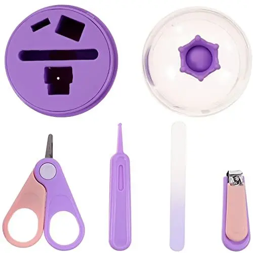 Produktbild: FOMIYES 1 Satz Baby Nagelschere Babypflegeprodukte Nagelset Mit Süßem Etui Fingernagelknipser Fingernagel Trimmer Sachen Für Babyjungen Pediküre Schermaschinen Violett Neugeboren Abs