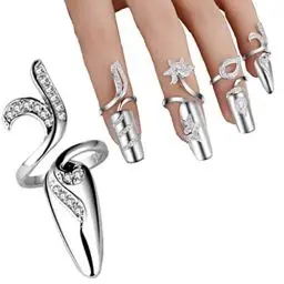 Produktbild: FOMIYES 1 Stück Nagelringabdeckung Für Frauen Fingernagel Charme Fingernagel Glitzerringe Fingernagel Ringe Klaue Nagelspitzenpflaster Fingernagelkappenring Vierteiliges Set