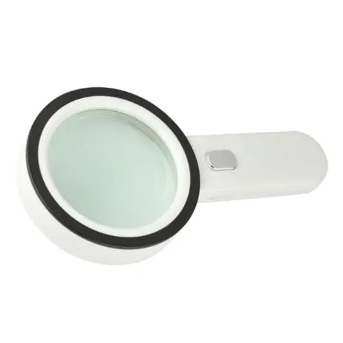 Produktbild: FOMIYES 1stk Handlupe Lupen Für Naharbeiten Beleuchteter Vergrößerungsspiegel Beleuchtete Lupe Led-lupen Lupe Mit Licht Taschenlupe Vergrößerungslinse Tragbare Lupe Lupenlupe Mini Weiß