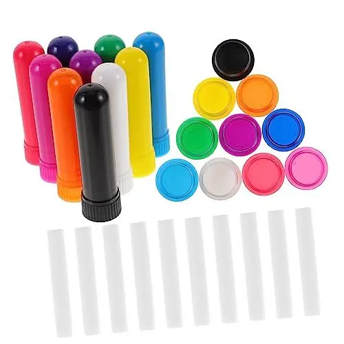 Produktbild: FOMIYES 20 STK Bunte Aromatherapie-Flasche Aus Kunststoff Für Ätherische Öle Inhalationsröhrchen Naseninhalatoren Ätherische Pfefferminzöle Nasenspray Duft Plastik Aromatherapie-Stick